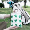 Aliennana Leather Golf Tee Pouch with Drawstring Closure, Lucky Clover