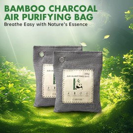 Activated Charcoal Odor Eliminator for Strong Odors, Bamboo Charcoal Bags, Natural Odor Absorber for Home, Car, Closet, and Pet Areas, Fresh Air Purifier (200g*4 Pack)