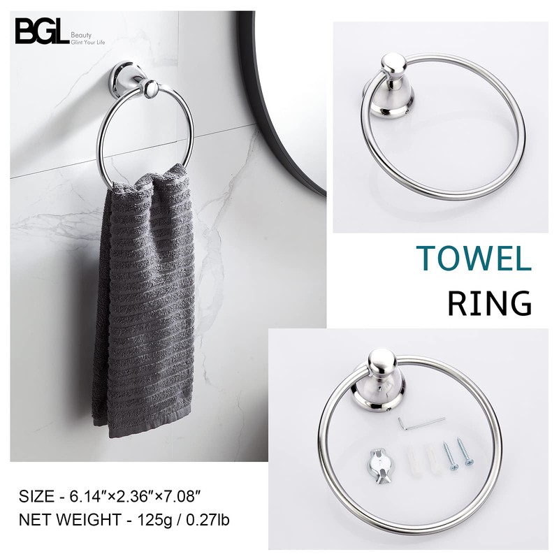 BGL 4-Piece Bathroom Accessory Set Chrome Bathroom Hardware Set 24