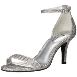 Bandolino Women's Madia Heeled Sandal, SilverFabric, 9.5