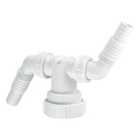 Twin Hose Connector , Size: 40 mm, Colour: White, Material: Polypropylene, 1 in Pack
