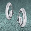 Miore 9 ct White Gold Plain Creole Earrings