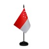 Singapore Singaporean Small Mini Desk Flag Set Miniature Singapore Singaporean