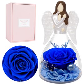 Miofula Birthday Gift for Mum, Eternal Rose in Glass Angel Figure, Grandma Mothers, Flowers Mother Gifts, Mother Daughter Gift Christmas, Infinity Rose Mother's Day Gift
