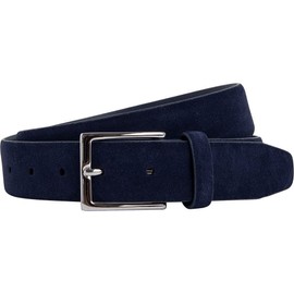 Hackett London Men's Suede Feather Edge Belt, navy