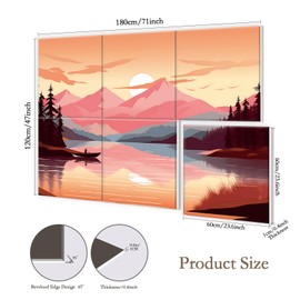 JBER 6 Pack Art Acoustic Panels, 72×48 Inches Soundproof Wall Panels, Large Self-Adhesive Wall Panels, Decorative Sound Absorbing Panels, Sound Panels for Recording Studio, Living Room (Tranquil Lake)