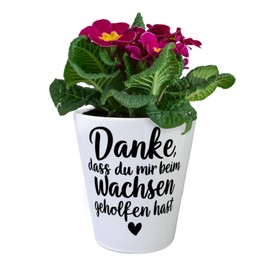 Thank You Flower Pot with Heart and Saying Original Herb Pot for Nature Lovers - Perfect Thank You