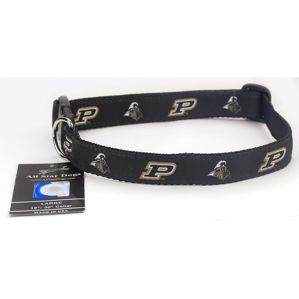 All Star Dogs Purdue Boilermakers Ribbon Dog Collar - Large