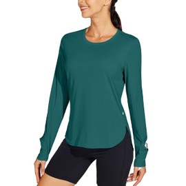 Willit Women's Sun Shirts UPF 50+ SPF Long Sleeve Hiking Lightweight Quick Dry UV Protection Outdoor Teal L