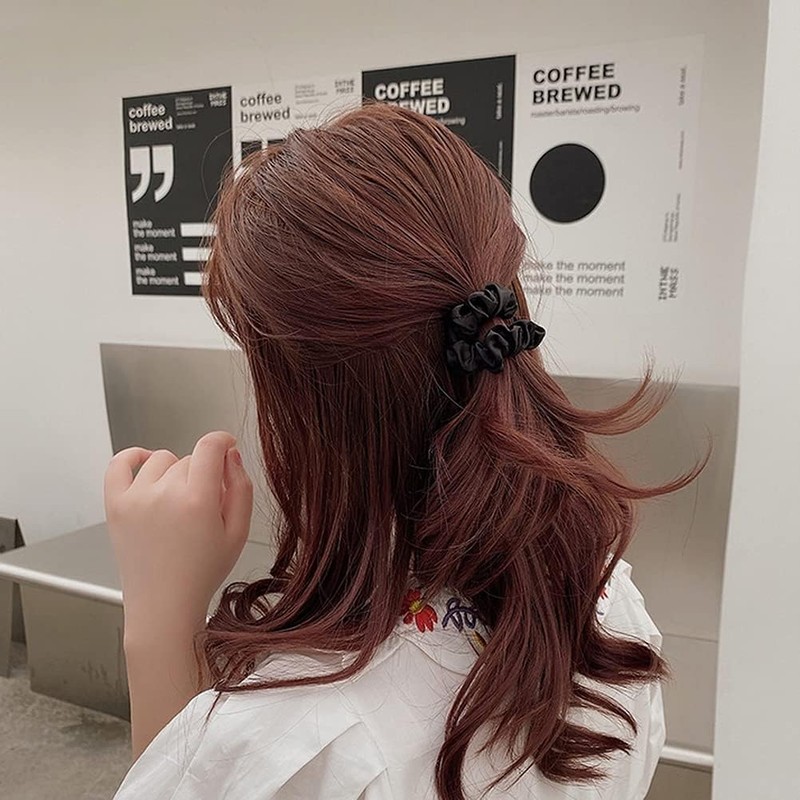 12Pcs Thin Floral Hair Ties, Soft Hair Scrunchies Elastic Hair