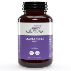 KUNATURA - Magnesium Kapseln - 365 Kapseln à 400mg reines Magnesium - Laborgeprüft - Deutsche Produktion - elementares Magnesium hochdosiert Kapseln