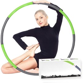 Sporty weighted hoops, hula hoop model sport life, detachable and size adjustable design - Color: green
