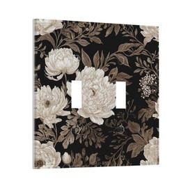 Xuejiaku Light Switch Cover Plate Colorful Wildflower Plant Leaf Butterfly 2 Gang Switch Plate Covers Decorative Double Toggle Wall Plates Electrical Faceplate for Bathroom Bedroom Decor