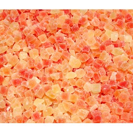 Dried Diced Papaya, Low Sugar No Sulfur (Unsulfured Natural Dices, no SO2)