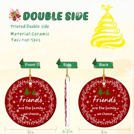 Friend Christmas Tree Ornament, 3" Xmas Tree Ornament Retro Christmas Ornaments Friendship Ornaments for Women Xmas Tree Decorations
