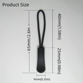 Amykite 20 tiradores de cremallera de repuesto, cremallera de extensión de cordón de nailon, tiradores de cremallera para bolsos, mochilas, bolsos, chaquetas, abrigos, etc. (amarillo brillante)