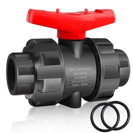 FANOVO 3/4 inch True Union Ball Valve, SCH80 PVC Shut Off Ball Valve, Plastic Control Valve with Double Slip Socket Connection Full Port, for Swiming Pool, Sewage Pump, Irrigation Water System