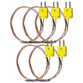 5Pcs K Type Mini-Connector Thermocouple Temperature Probe Sensor, 1 Meter Long Temperature Sensing Line, Measure Range -50°C~482°C (-58°F~899°F)