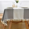 Yofori Heavy Duty Cotton Blend Tablecloth for Rectangular Tables Solid