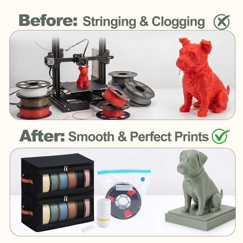 Eccentfit Filament Storage Box (2 Pack) & 12 Vacuum Sealed
