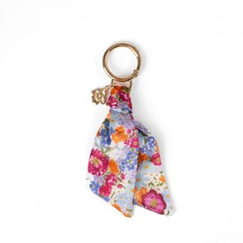 Colorful Satin Keychain - Elyse Breanne Design - Floral and Patterned Satin-Tied Accent Keychains for Purse or Keyring:_Primavera