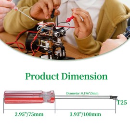suiwotin T25 Torx Screwdriver, 1pc Torx Security Screwdriver with Magnetic Tip, T25 5mm, 100mm Long