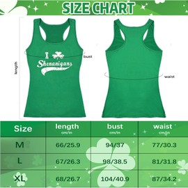 Maazusa Paddy's Day Sleeveless Vest 5Pcs Women Green Vest Waistcoat Ireland with Hat Headband Necklace Ireland Fancy Dress for World Book Day St Patricks Day Party (L)