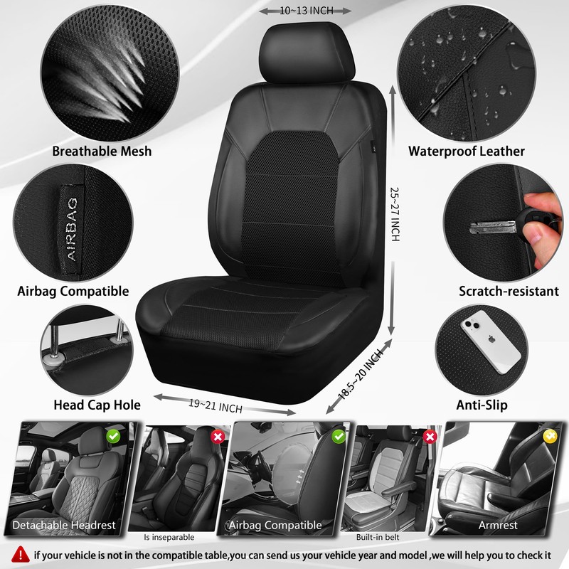 CAR PASS Leather and 3D Air Mesh Universal Fit Car