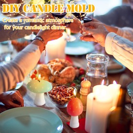 Zayookey Mushroom Silicone Mold 3D Candle Molds Epoxy Resin Casting Mould for DIY Scented Candle Soaps Pendant Making (Resin Mould A)