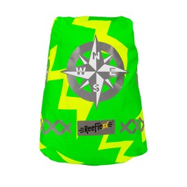 REEFLEXX Reflector Backpack Cover Green Arrow Compass, Size M, for 20-35 Litre Backpacks, Increased Visibility with Reflectors, Patterns and Colours