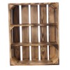 Set of 2 Shallow, Flamed Box Shelves with 3 Compartments