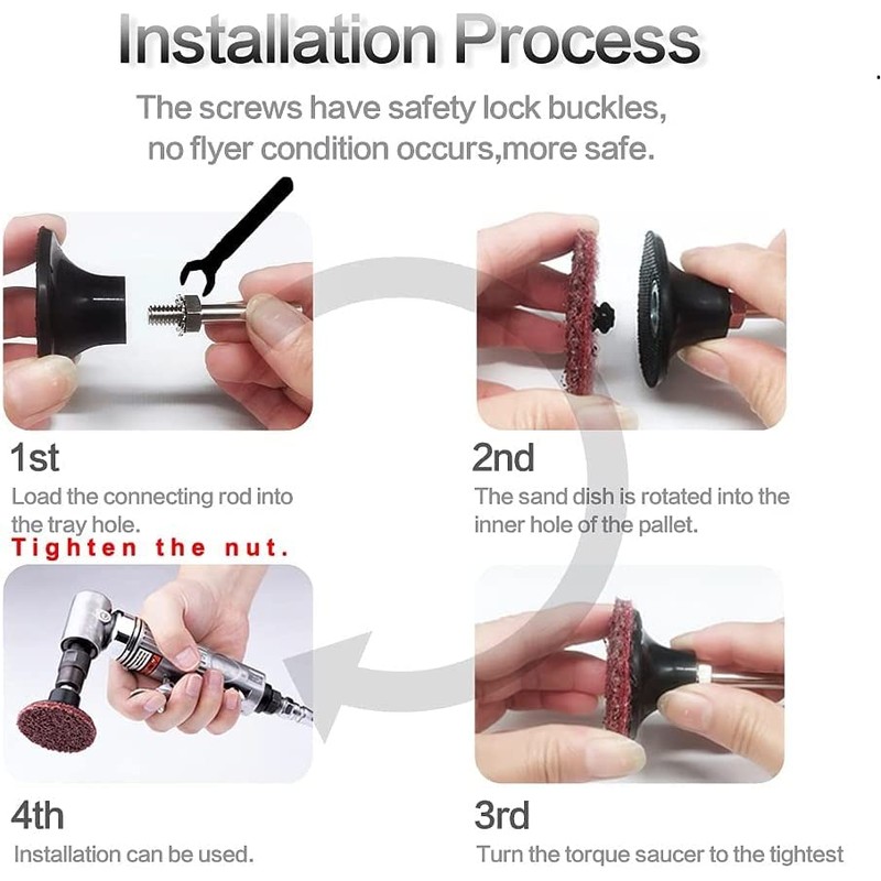 Quick Change Disc Pad Holder, 4 Pack Roll Lock Disc