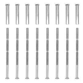 CHEERYMAGIC M3 Door Handle Fixing Screws, 8 Sets Nickel Plated, Silver, Steel, 16 Pieces, Use for Door Handles, Kitchen Cabinet Drawer Chrome-Plated Kits