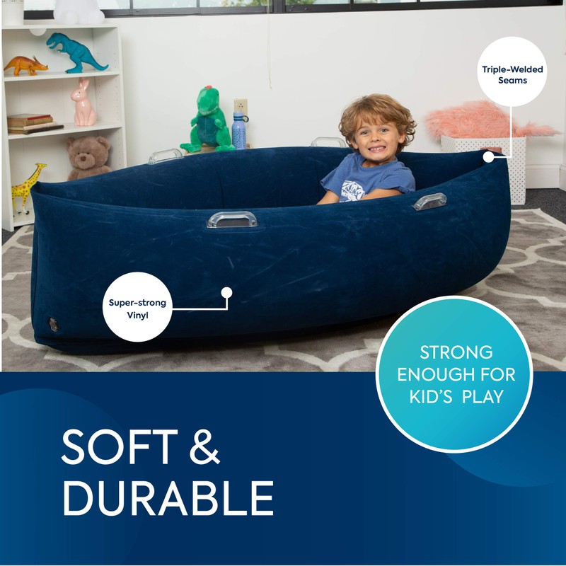 Bouncyband Medium Comfy Peapod Sensory Chair - Blue 60" -
