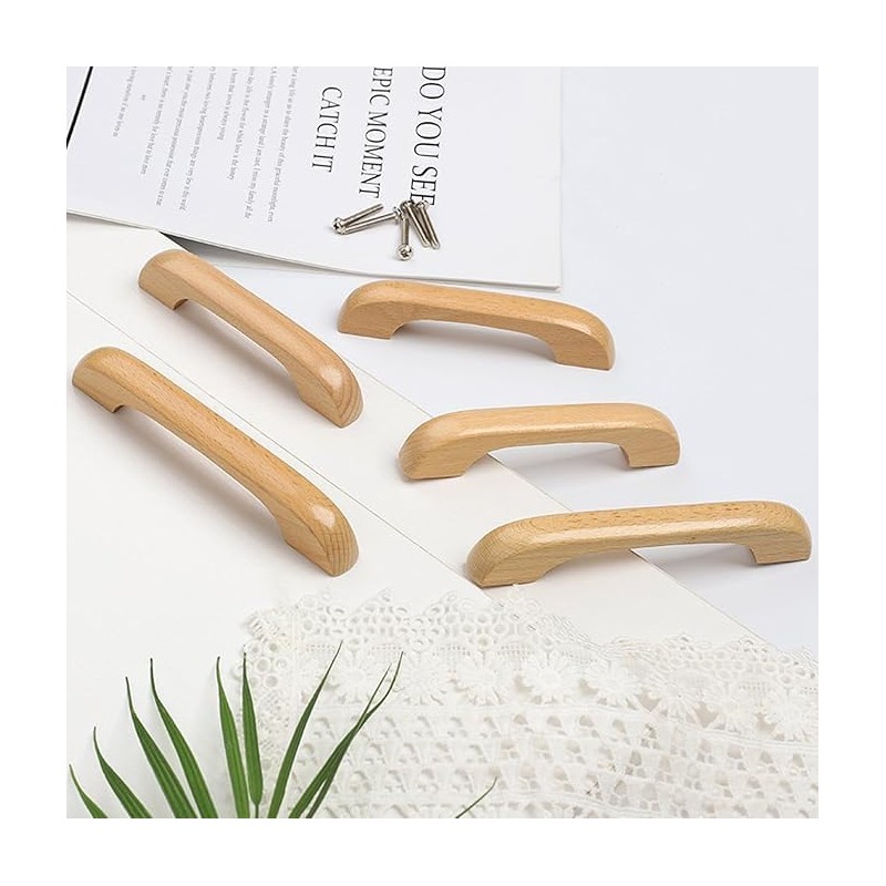10 Pieces Wooden Drawer Pulls Wooden Handles Wood Cabinet Pulls