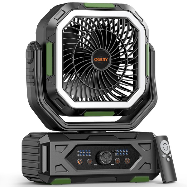 OGERY F11 Camping Fan, Portable Rechargeable Fan with 20000mAh Battery