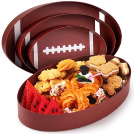 Rtteri 3 Pcs 12" 10" 8" Football Cardboard Trays Football Serving Trays and Platters Football Shaped Cardboard Charcuterie Tray Football Party Decorations Tailgate Party Supplies