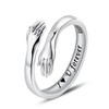 LOVECOM S925 Sterling Silver Hug Rings for Women Adjustable Hugging