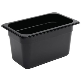 Vogue 1/4 Gastronorm Container 150mm 3.7 Litre Black Catering Food Storage Pan