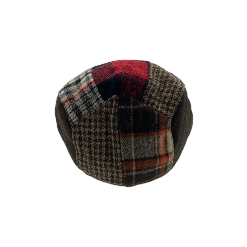 DAIDEM Multi Pattern Patchwork Wool Blend Gatsby Newsboy Ivy Hat