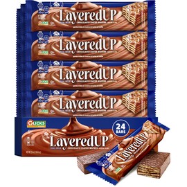 LayeredUp Wafer Cookies, Rich Milk Chocolate Coated Wafers, 24 Pack | Light & Crunchy | Individually Wrapped Snack Bars | Cholov Yisroel