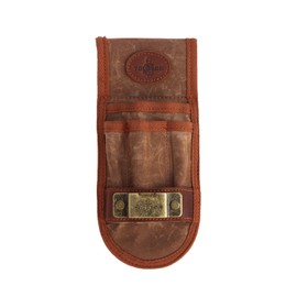 TOURBON Wax Canvas and Leather Tool Belt Holster with Tape Measure Holder for Electrician Workshop Brown