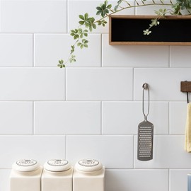 SNiON CSZ Metal Tiles Stainless Steel Style Magnetic Stick Stainless Panel 3.9 x 7.9 inches (10 x 20 cm), Gloss White, 10 Sheets