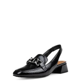 Donald Pliner Women's Tegan Slingback Loafer Pump, Black-Crinkle Patent, 10