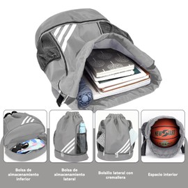 Mochila Deportiva Con Cordón,Bolsas De Cuerdas,Compartimento Separado Para Zapatos,Mochila De Baloncesto Con Compartimento Exterior,Para Natación,Fitness,Yoga,Entrenamiento Deportivo