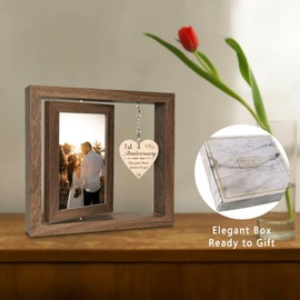 EYITUPC 1 Year Anniversary Picture Frame Gifts, 1st Anniversary Frame for Her Him Girlfriend Boyfriend, Display Two 4x6 Inch