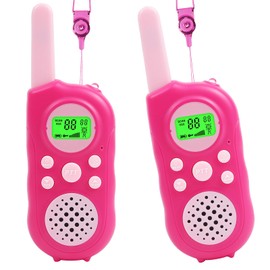 VOOPON Walkie Talkies for Kids 22 Channels Long Range 2 Way Radio Toys for 3-12 Ages with LCD Flash Light,Birthday Gifts for 4 5 6 7 8 9 Years Old Boys Girls for Camping Hiking Indoor Outdoor (Pink)