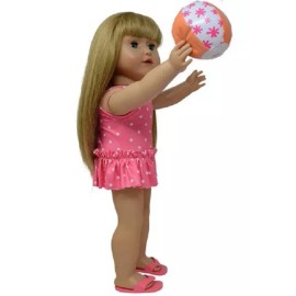 JustAskJoyce Collection/Summer Beach Toys Beach & Summer Toy, Inflatable 5" Red White Blue Mini Beach Balls, for 18" Dolls