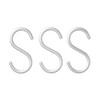 無印良品 アルミS型フックセット S (3個)、シルバー