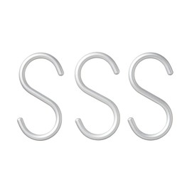 無印良品 アルミS型フックセット S (3個)、シルバー